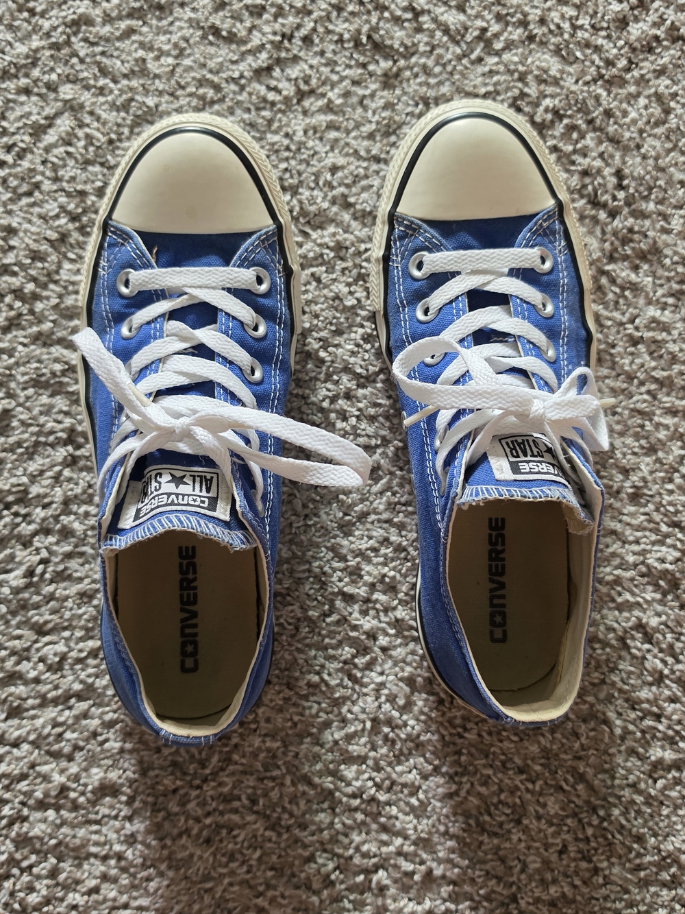 Converse Blue and White Low-Top Canvas Sneakers